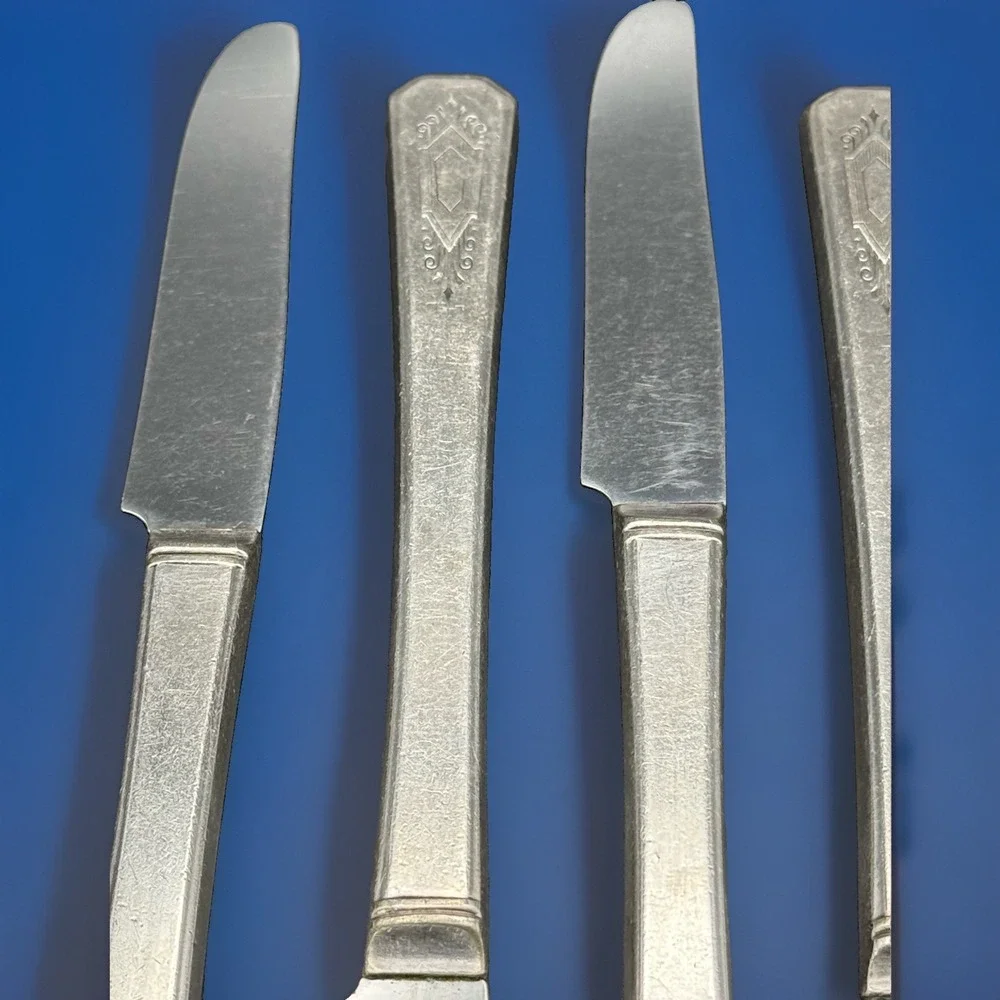 VTG Oneida WM. A. Rogers Croydon Mary Lee Silverplate Dinner Knife 1932 Set Of 5